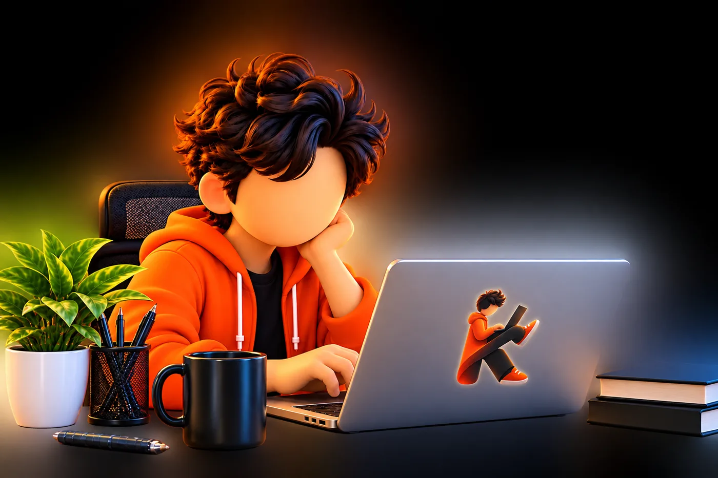 Persona de ikral programando una app en su laptop